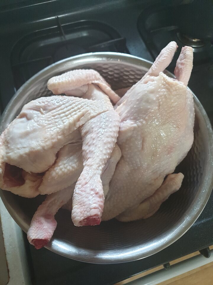 토종닭세척