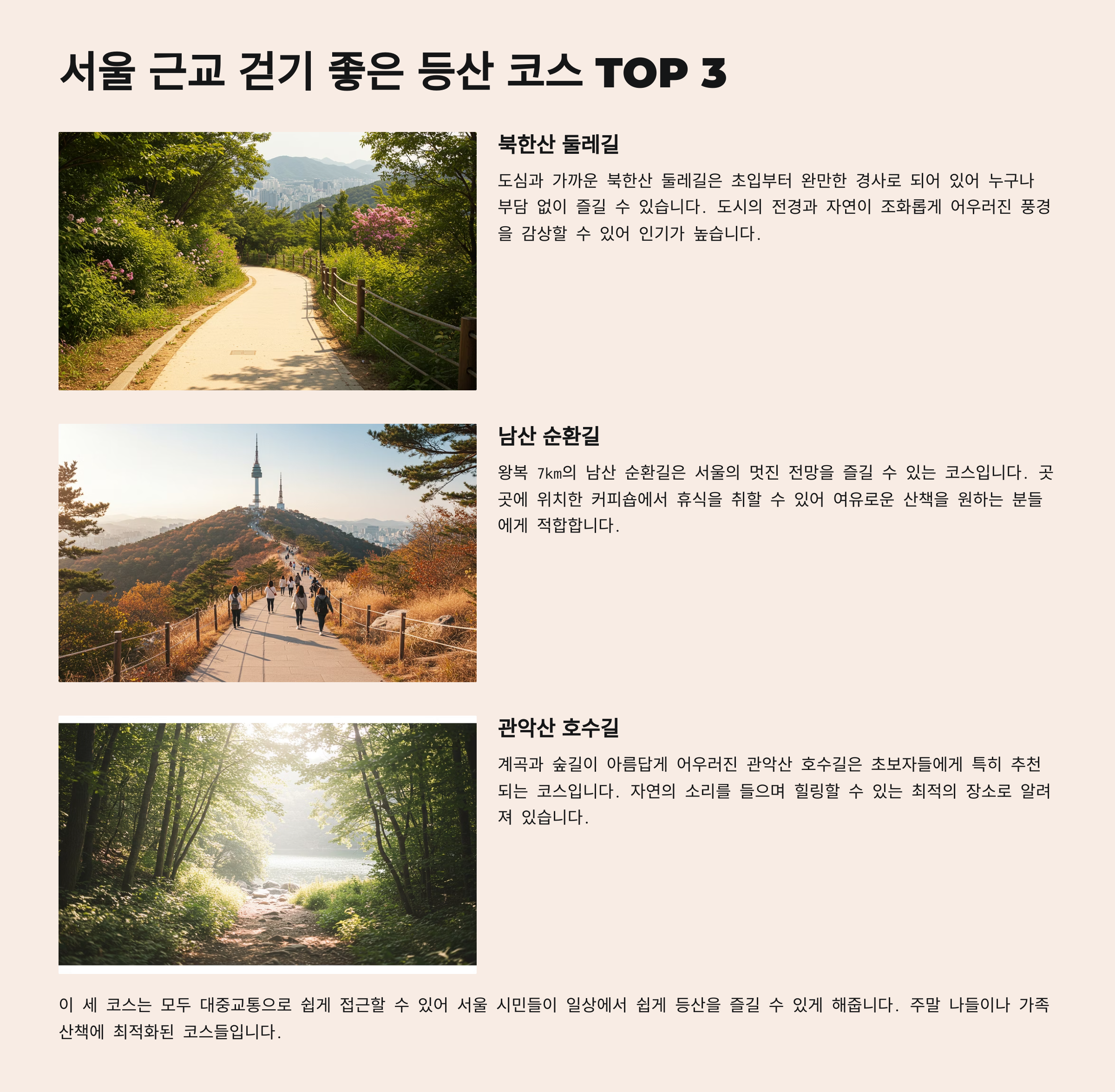 🚶 서울 근교 걷기 좋은 등산 코스
