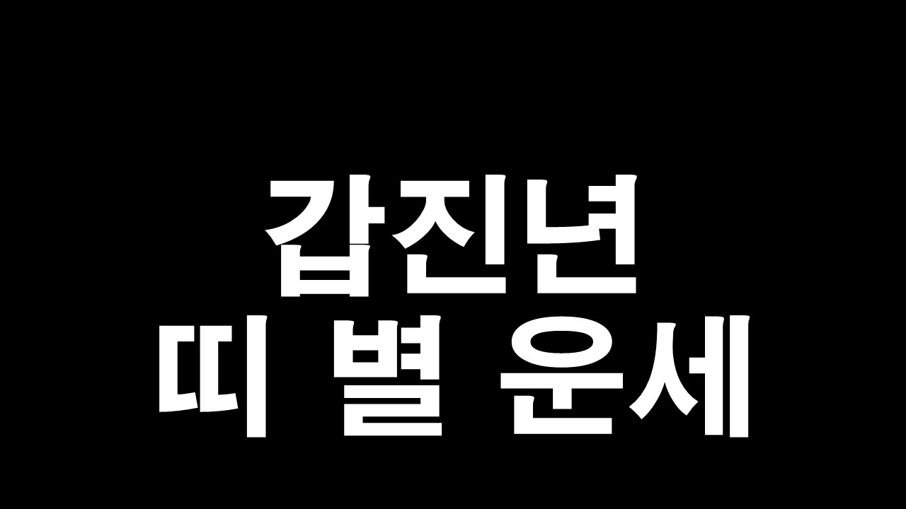  2024년 갑진년 띠 별 운세 총 정리