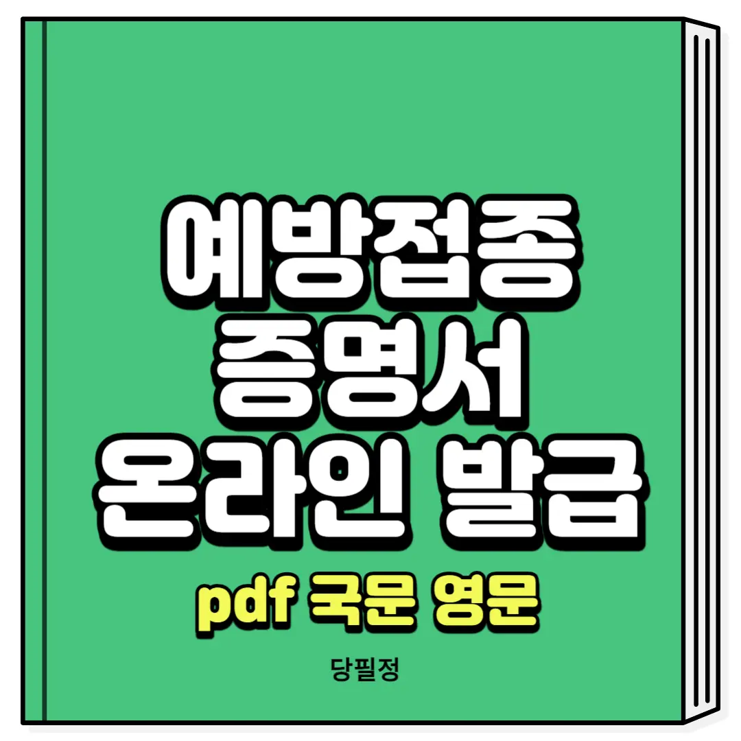 예방접종증명서 온라인 발급 pdf 영문 국문