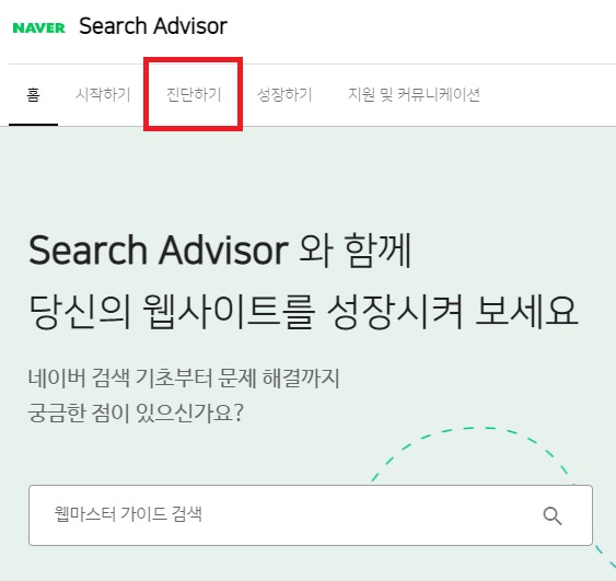 서치 어드바이저 사이트 진단
