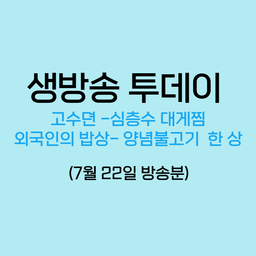 생방송 투데이 7월22일 방송분