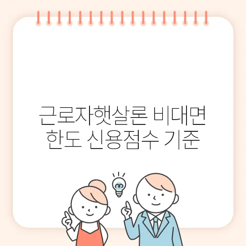 근로자햇살론 비대면 한도 신용점수 기준