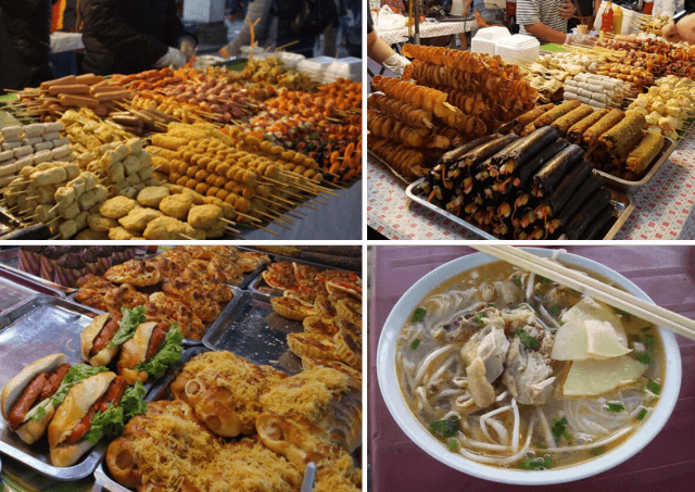 베트남 야시장에서 볼 수 있는 음식들