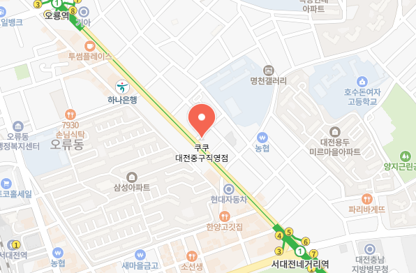 쿠쿠 대전중구직영점 위치 이미지