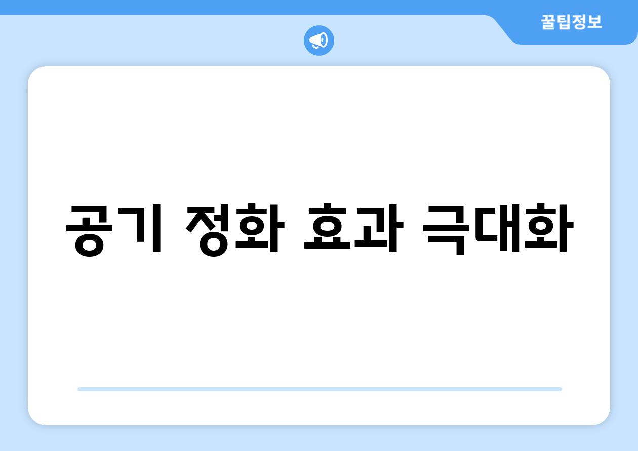 공기 정화 효과 극대화