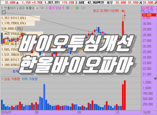  한올바이오파마 주가 상승 바이오주 투심 개선때문?