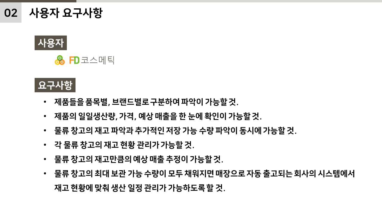 화장품 브랜드별 제품 재고 및 생산 관리 DB 설계(22.12.05) 4