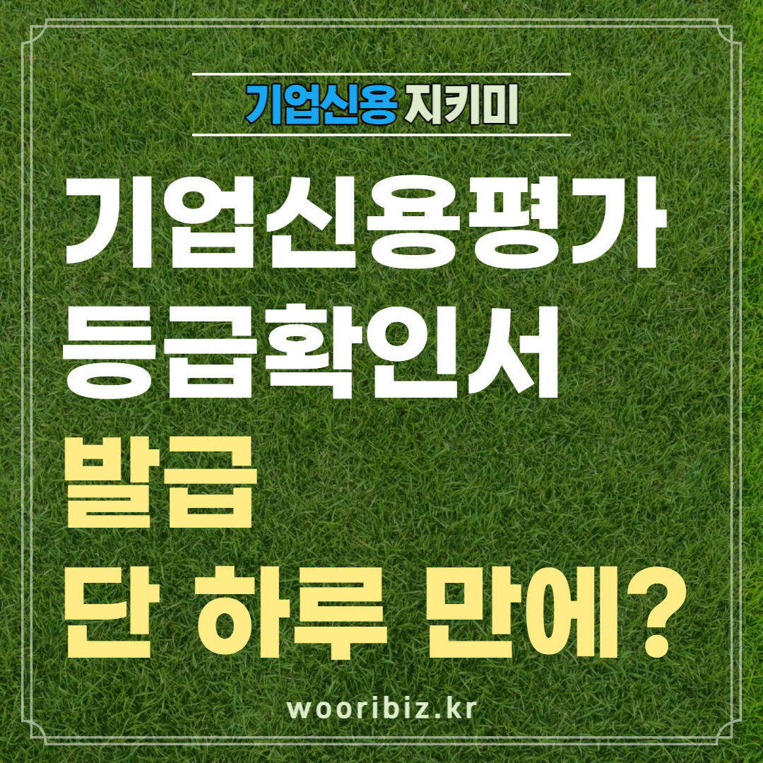  기업신용평가 등급 확인서 발급, 단 하루 만에 입찰 성공