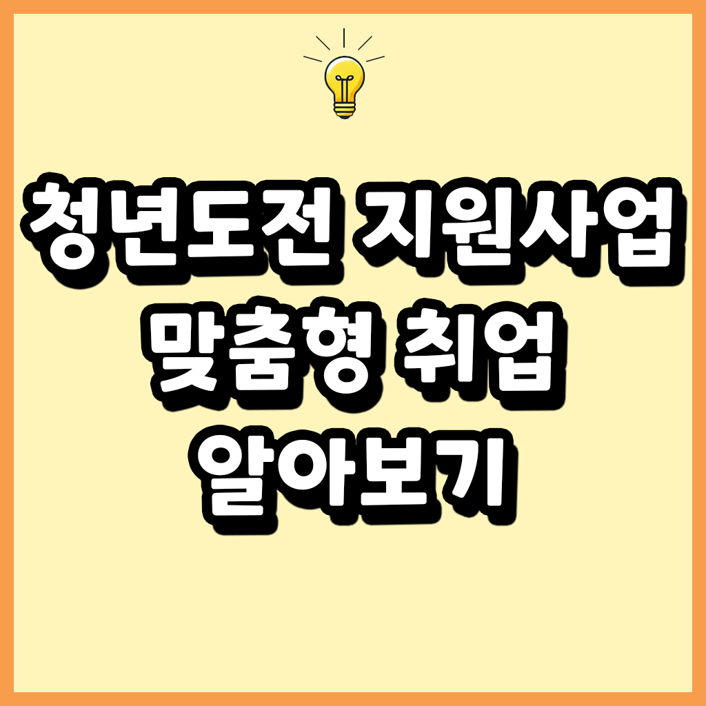 청년도전 지원사업 맞춤형 취업