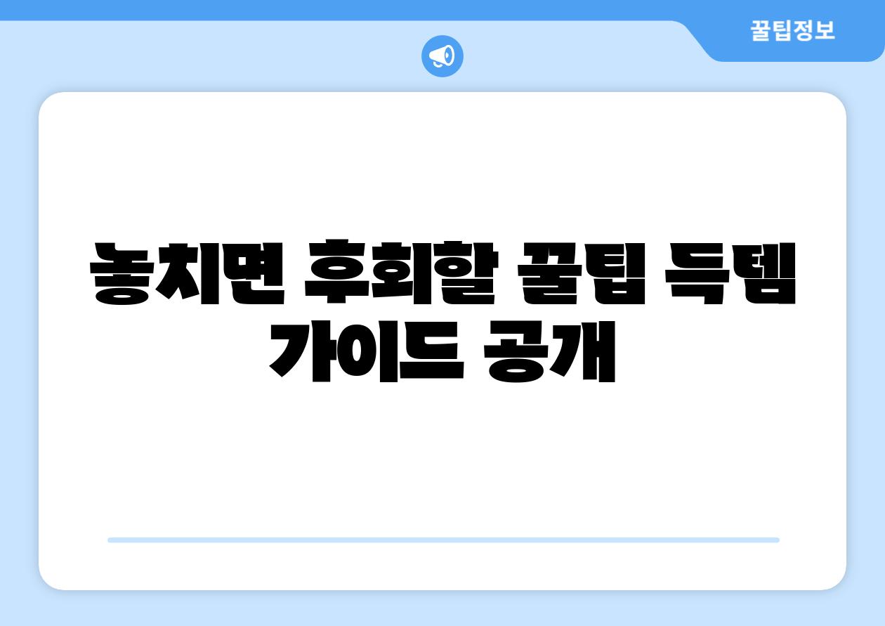 놓치면 후회할 꿀팁 득템 설명서 공개