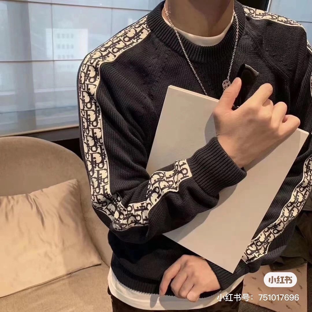  [DIOR] 디올 오블리크 인서트 니트 스웨터 113M638AT187_C585