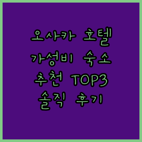 오사카 가성비 호텔 추천 더 라이즈 