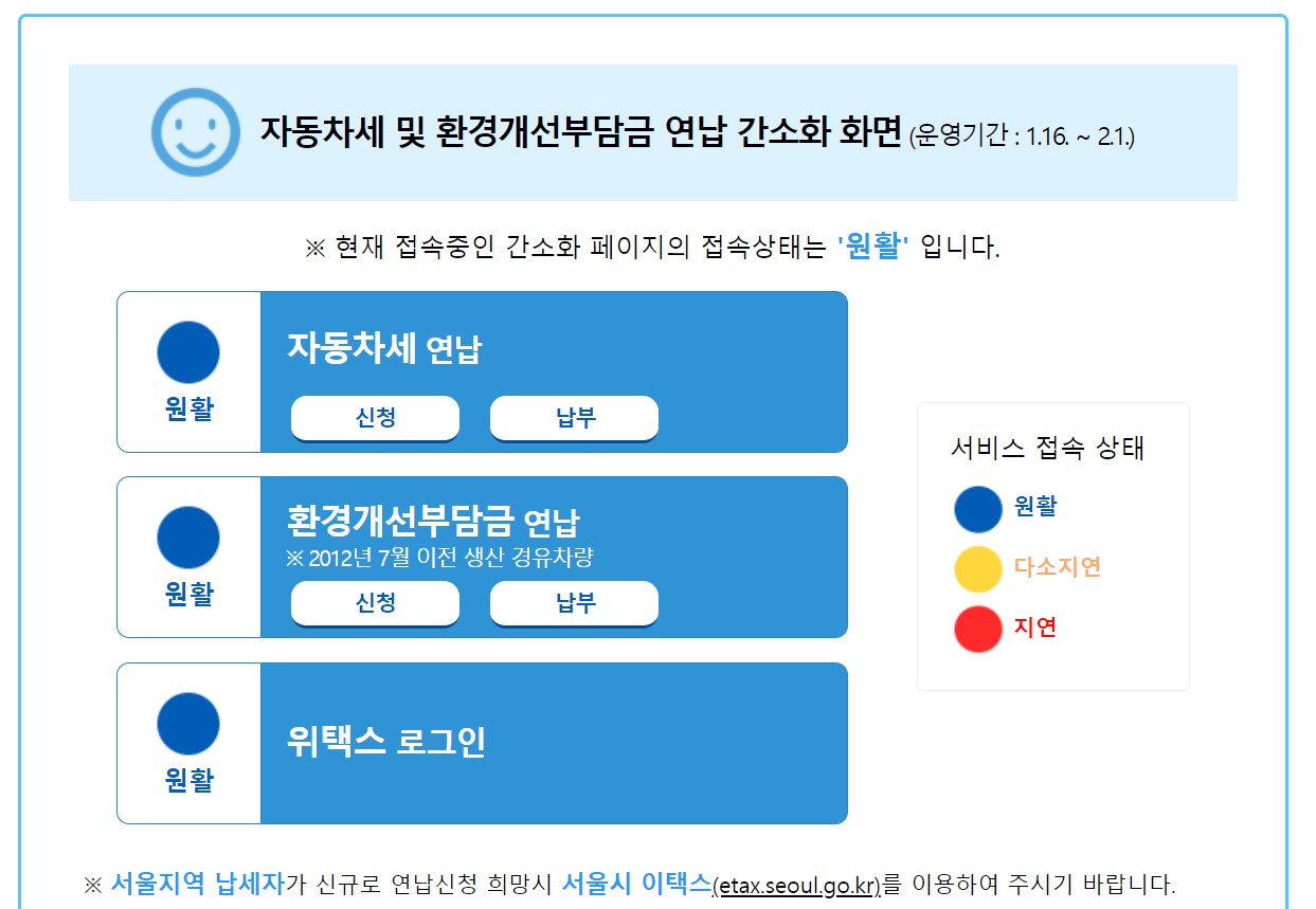  자동차세 연납할인은 위택스에서! 한꺼번에 내더라도 할인율이 좋으니까.