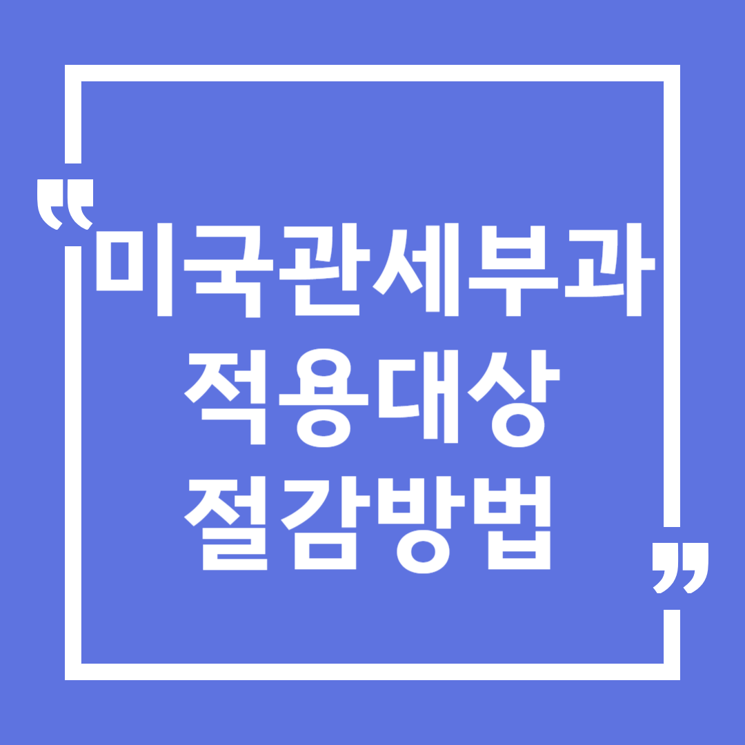 미국관세 부과 적용대상