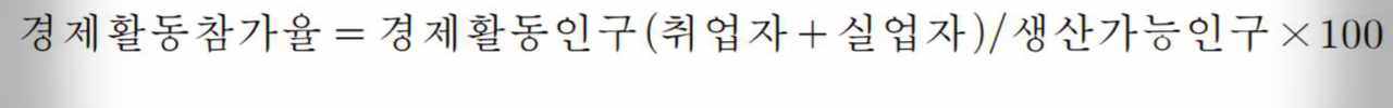  경제활동인구 비경제활동인구 산정법 계산법 경제활동참가율은 어떻게 구하나요?