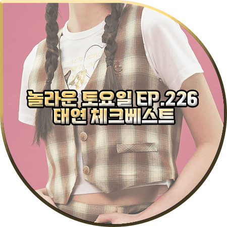  놀라운 토요일 226회 태연 체크 조끼 :: 네스티팬시클럽 브라운 체크 베스트 : 태연 패션
