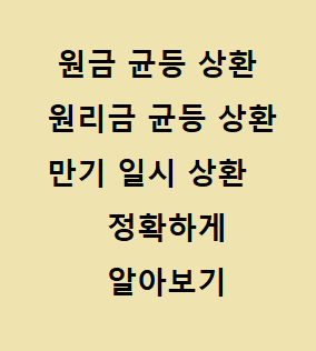  대출할 때, 상환방식에 따른 이자금액 알아보기.