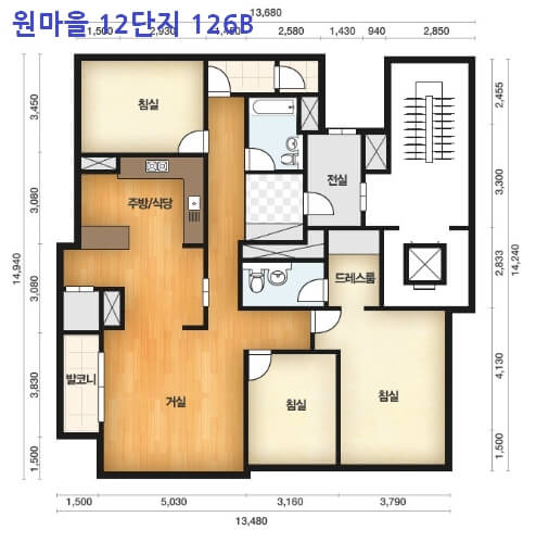 판교-원마을-12단지-1201동403호-126B-평면도