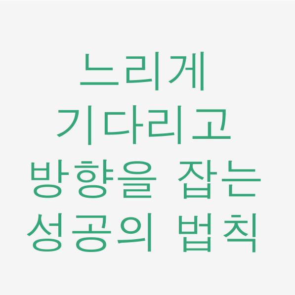  일독리더 느리게 기다리고 방향을 잡는 성공의 법칙