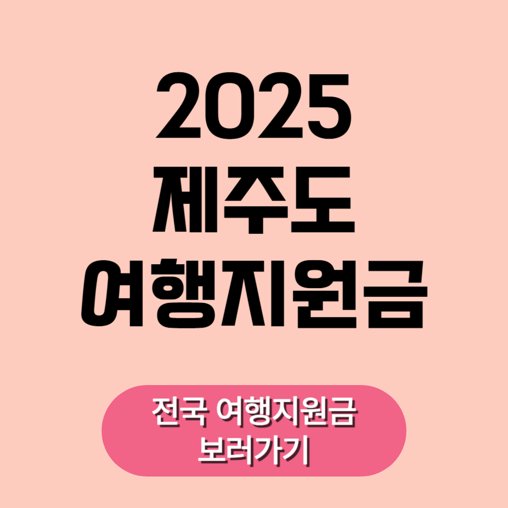 2025년 제주도 여행 지원금