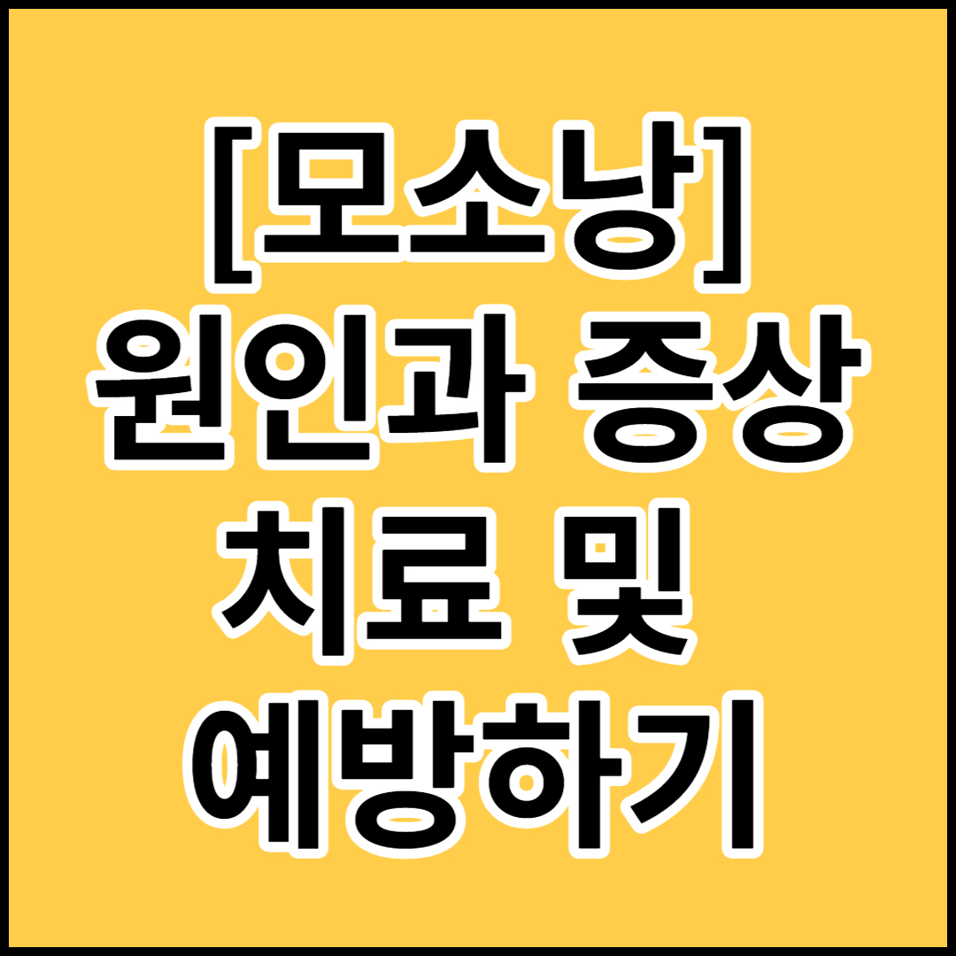  [모소낭]원인,증상,치료 및 예방