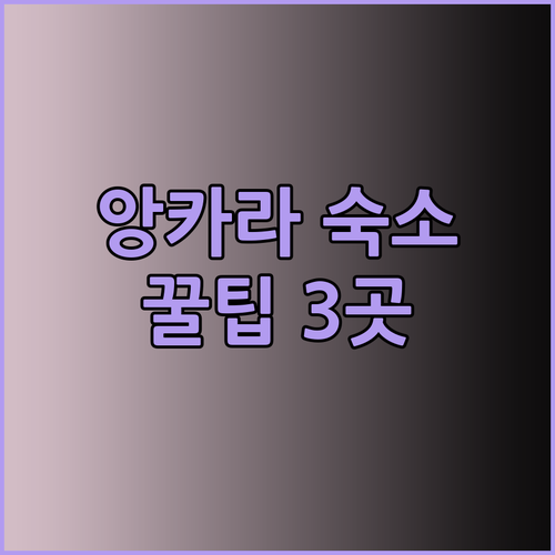 앙카라 숙소 추천 핵꿀팁 3곳 비교분