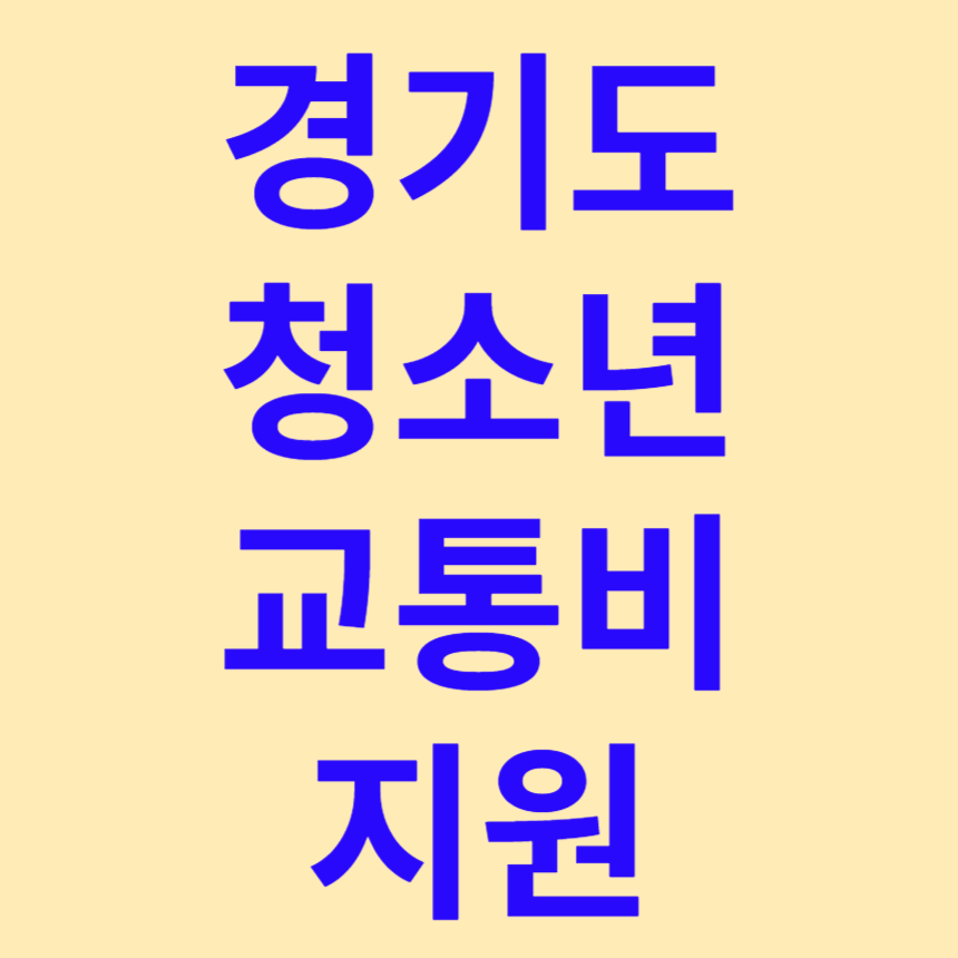 경기도청소년교통비지원