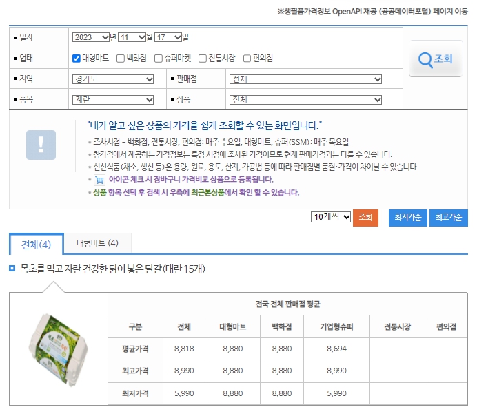 한국소비자원 참가격 서비스 가격정보 비교하는 방법