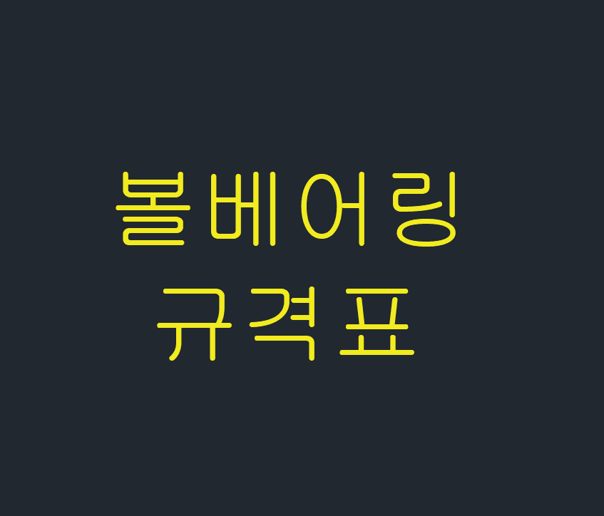  볼베어링 규격(60,62,63,64,68,69계열)
