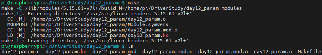 Raspberry Pi – Linux Device Driver 만들어 보기-12 (모듈 추가 시 인수 전달하기)