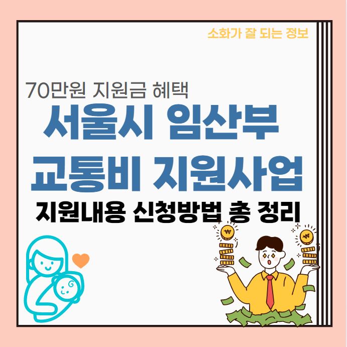  서울시 임산부 교통비 지원사업 지원내용 신청방법 사용방법 | 70만원 지원