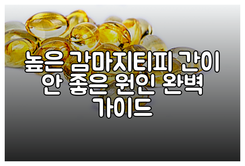 높은 감마지티피 간이 안 좋은 원인 완벽 가이드