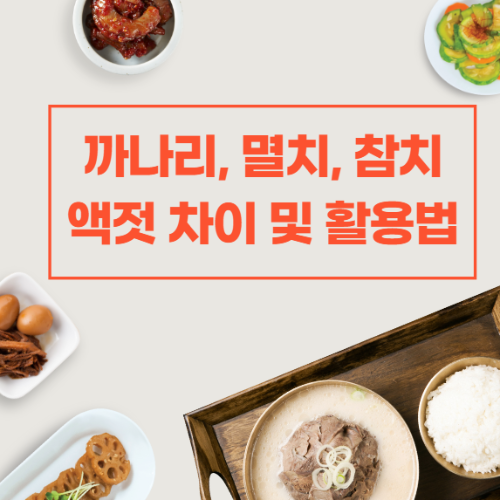  까나리액젓 멸치액젓 참치액젓 차이 및 활용법