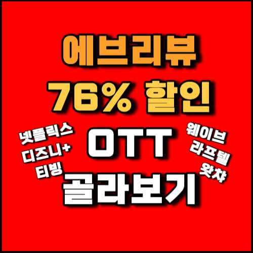 에브리뷰 76%할인 OTT쉐어 같이보기