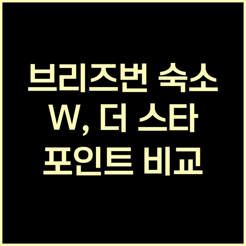 브리즈번 여행 숙소 선택 가이드? W