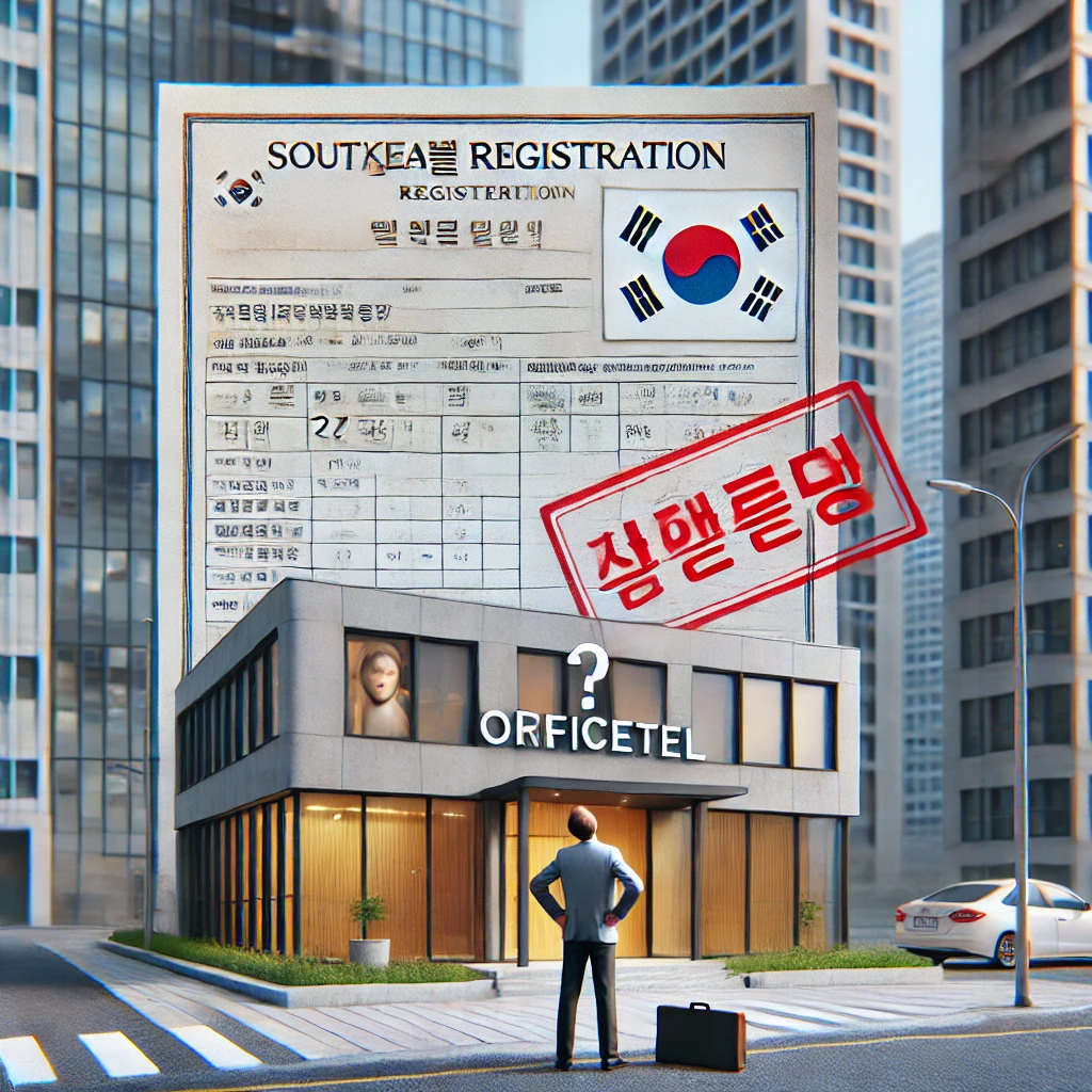 업무시설로 등록된 오피스텔과 전입신고 불가 도장