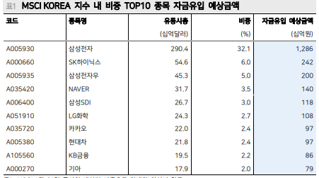 MSCI종목 자금