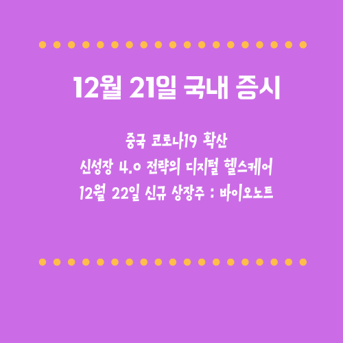 12월 21일 국내 증시