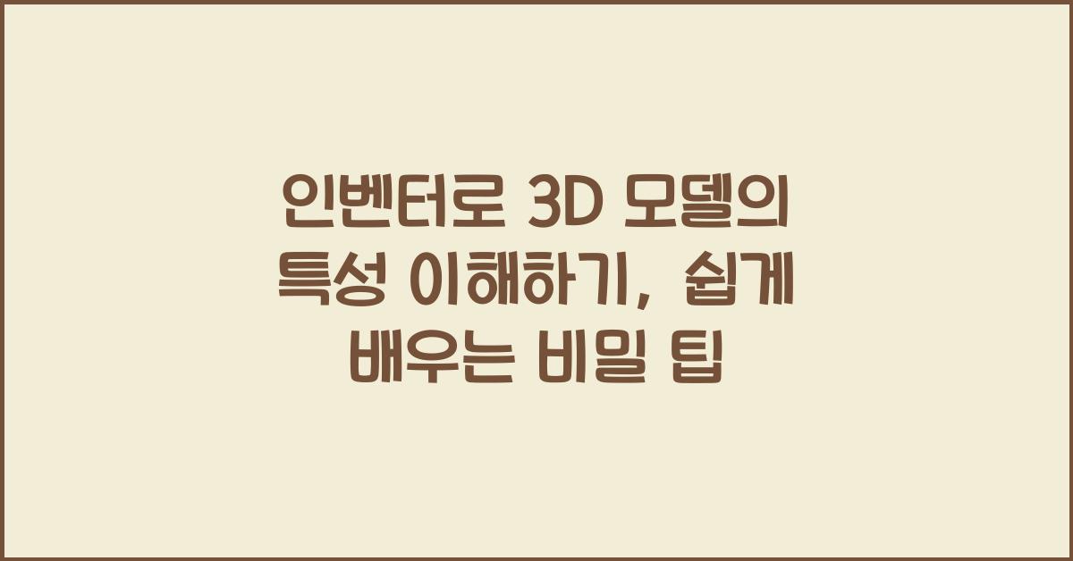 인벤터로 3D 모델의 특성 이해하기