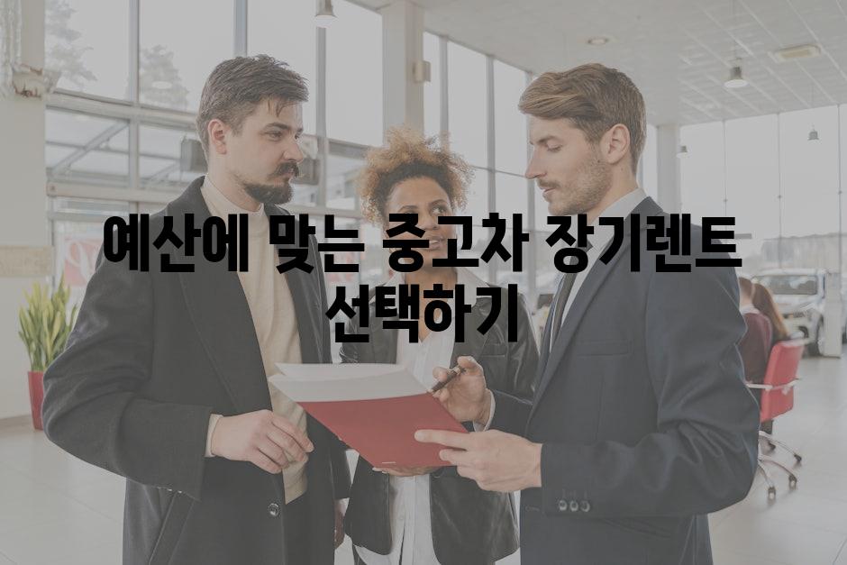 예산에 맞는 중고차 장기렌트 선택하기