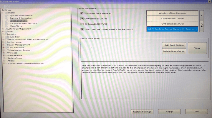 윈도우10-부팅순서변경-전