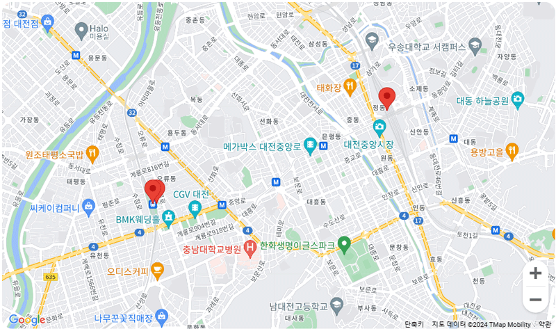KTX 대전역&#44; 서대전역 위치