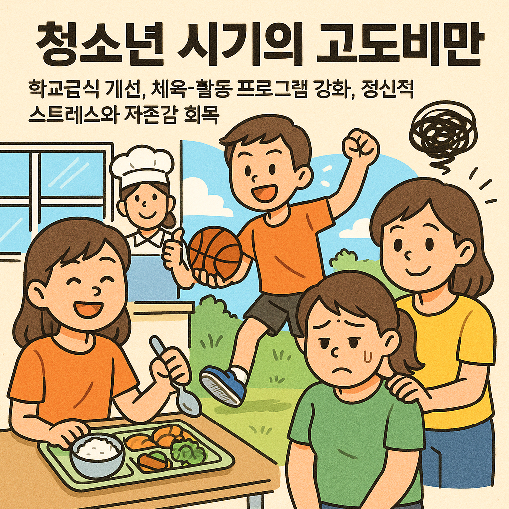 청소년 고도비만 해결법 (학교급식, 활동, 멘탈)