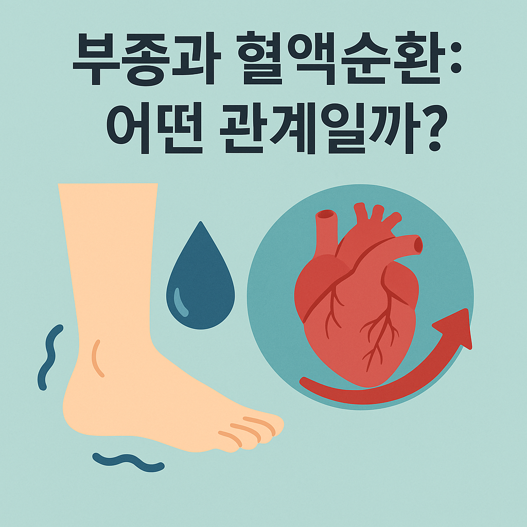 부종과 혈액순환의 관계를 주제로 한 감성 일러스트