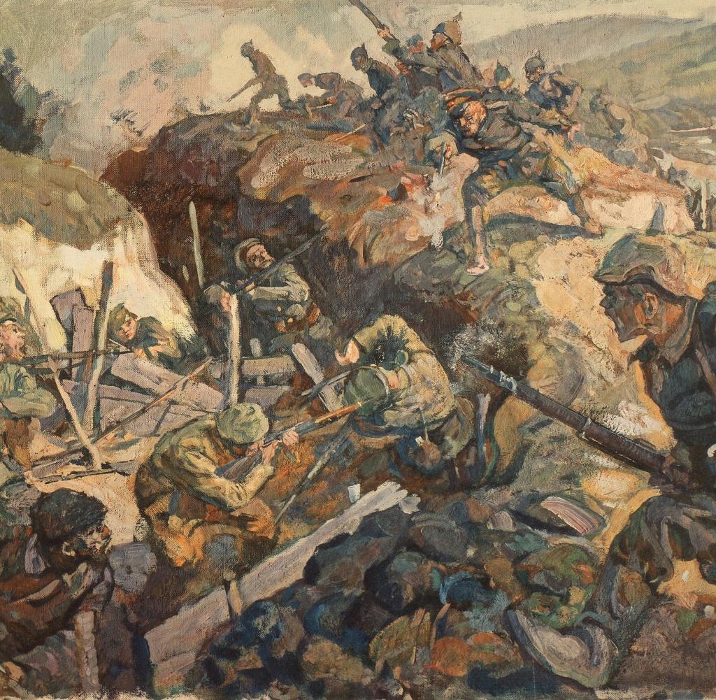 러시아군 참호를 공격하는 독일군