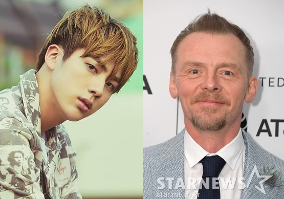  진에 진심인 사이먼 페그 "방탄소년단 진과 연기하고파"..전 세계 팬들 "석진아, 할리우드 가자!" 학수고대 [사진]