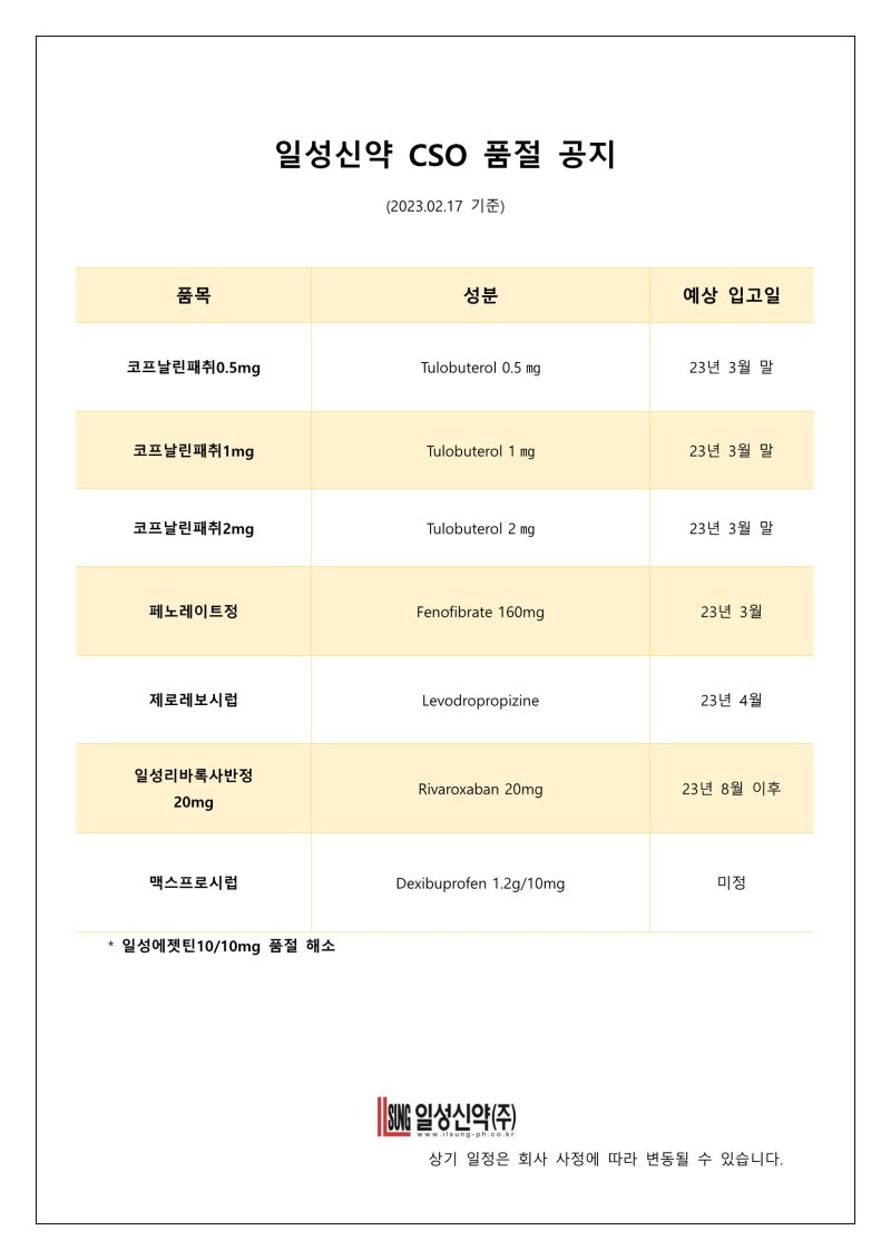 230221 제약사별 공지 2