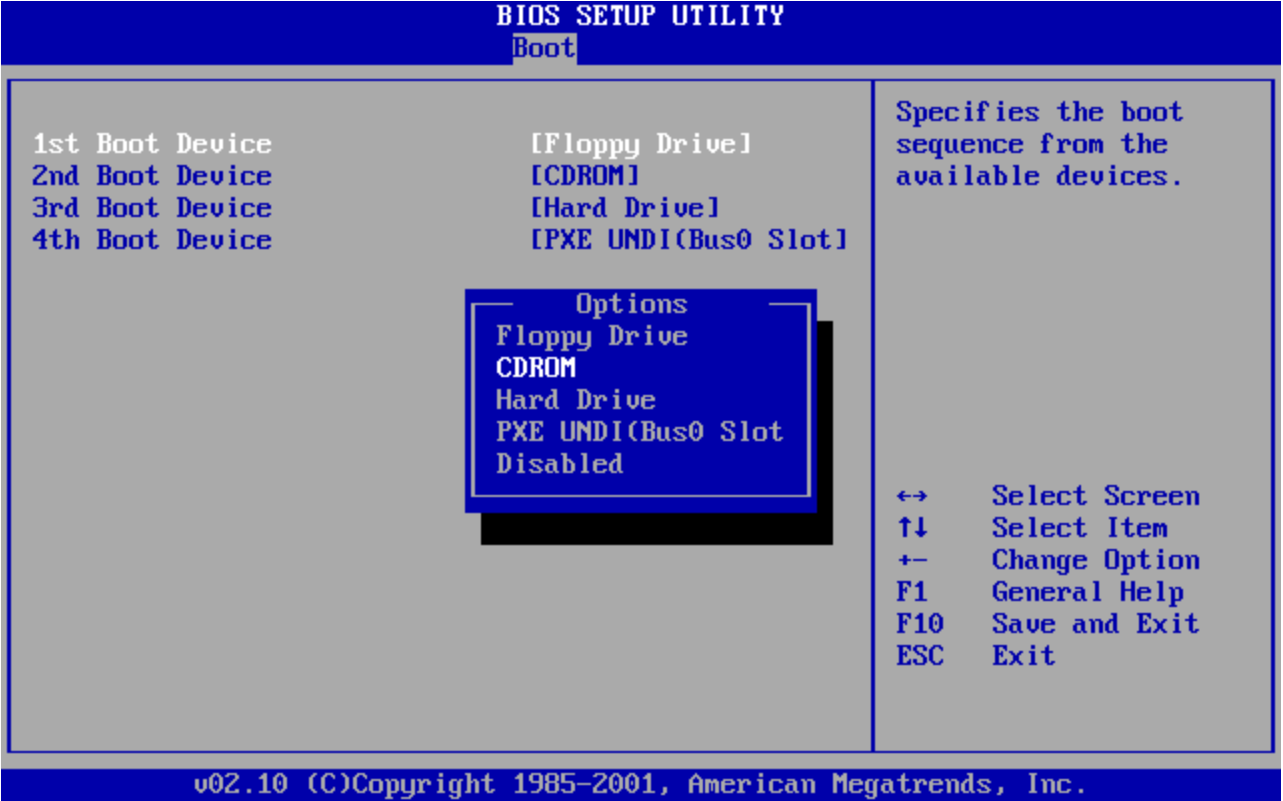 부팅 순서 변경 이미지