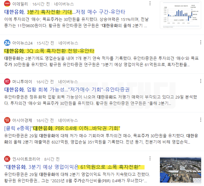  대한유화 주가 전망 2023년 총정리
